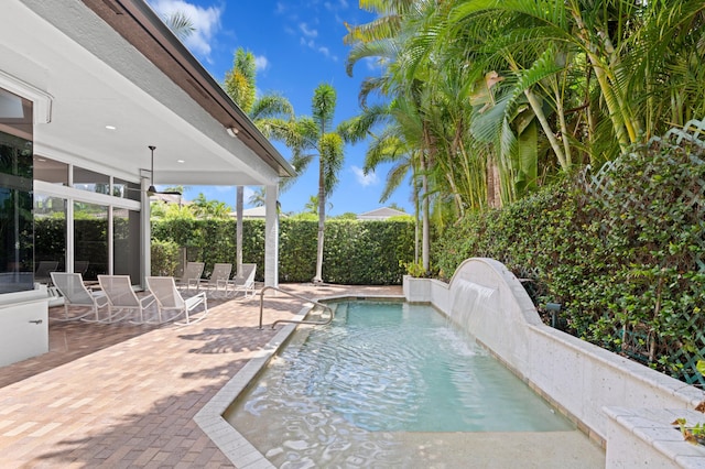 16284 Via Venetia W, Delray Beach, FL 33484 - view of swimming pool featuring a patio area and a fenced backyard