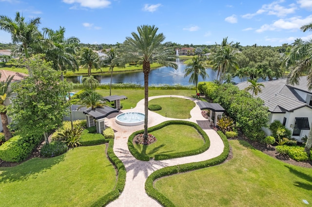 16284 Via Venetia W, Delray Beach, FL 33484 - view of home's community with a water view and a yard