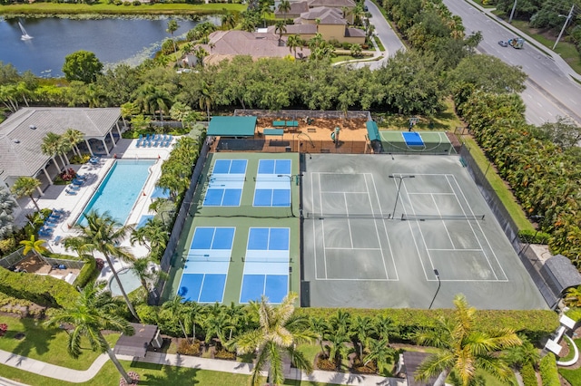16284 Via Venetia W, Delray Beach, FL 33484 - drone / aerial view of a pool area and a large body of water