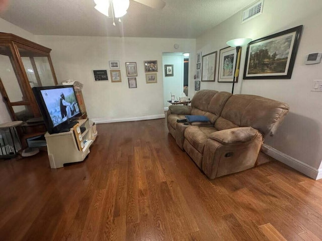 117 Lake Pine Cir Unit C-1, Greenacres, FL 33463 - living room featuring wood finished floors and ceiling fan