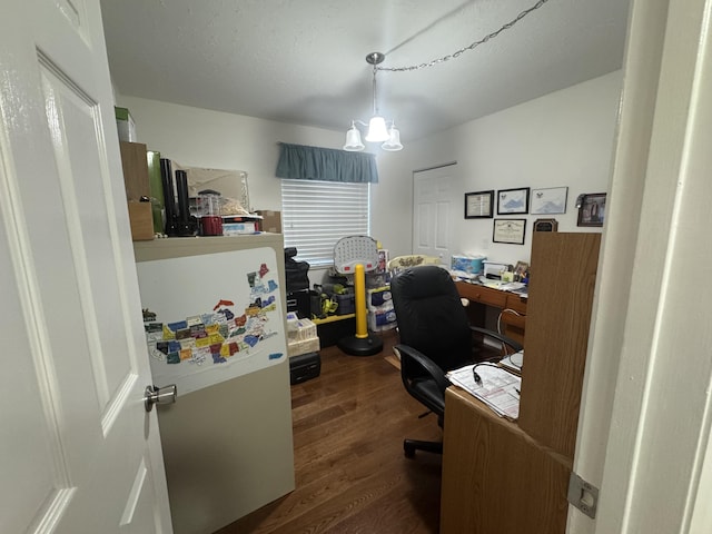117 Lake Pine Cir Unit C-1, Greenacres, FL 33463 - office space featuring dark wood-type flooring and a chandelier