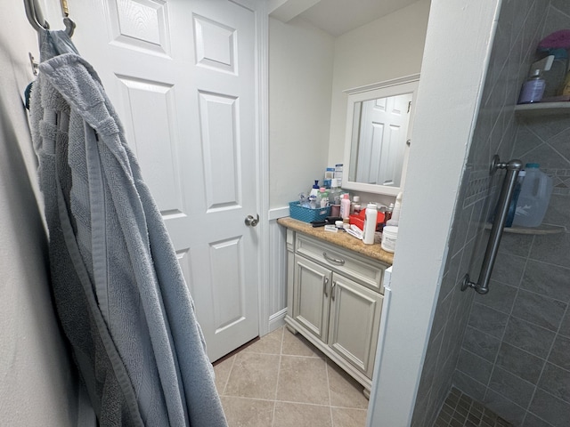 117 Lake Pine Cir Unit C-1, Greenacres, FL 33463 - bathroom with vanity, a shower stall, and tile patterned floors