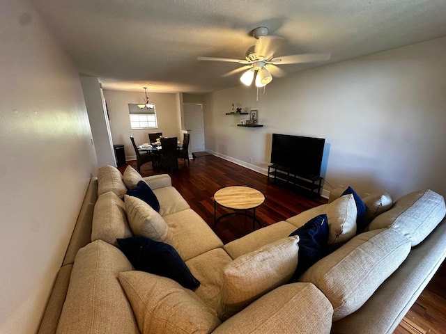 148 Yacht Club Dr Unit 13, North Palm Beach, FL 33408 - living area with a ceiling fan and wood finished floors
