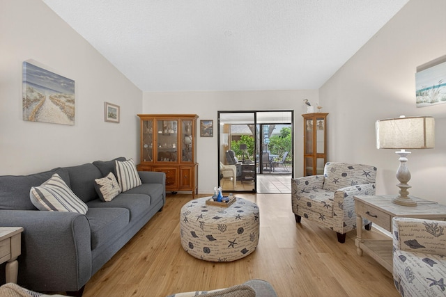 2640 Gately Dr W Unit 1604, West Palm Beach, FL 33415 - living room with vaulted ceiling and light wood-type flooring