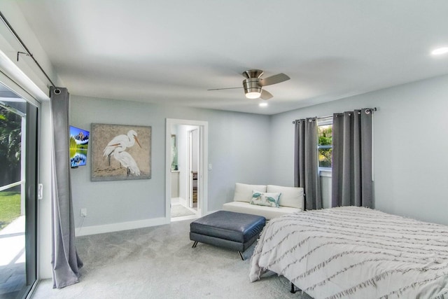8 Wellesley Dr, Lake Worth Beach, FL 33460 - bedroom featuring carpet, ceiling fan, and access to outside