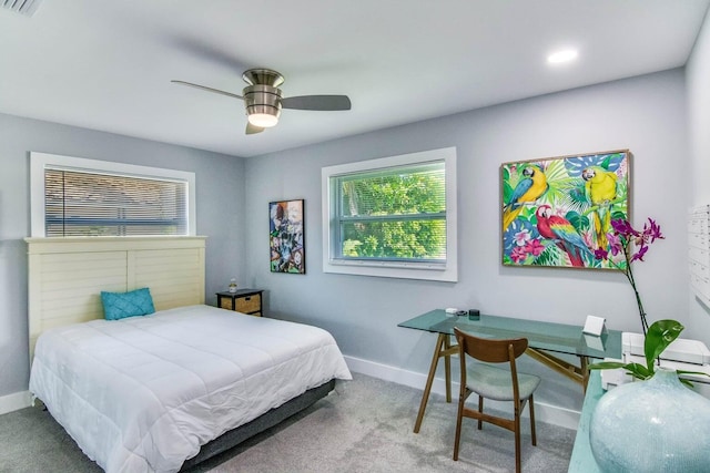 8 Wellesley Dr, Lake Worth Beach, FL 33460 - carpeted bedroom with a ceiling fan and recessed lighting