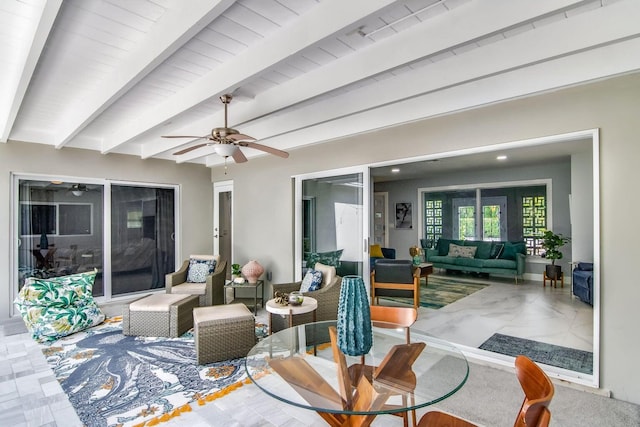 8 Wellesley Dr, Lake Worth Beach, FL 33460 - view of patio / terrace featuring outdoor lounge area and a ceiling fan