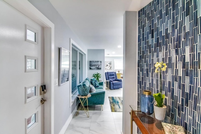 8 Wellesley Dr, Lake Worth Beach, FL 33460 - hall with marble look tile flooring