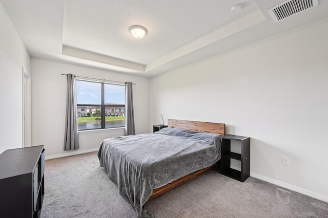 2808 Troubadour St, Palm Springs, FL 33406 - carpeted bedroom featuring a raised ceiling and a water view