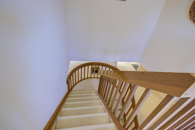 5176 Palm Way N, Lake Worth, FL 33463 - staircase featuring carpet flooring