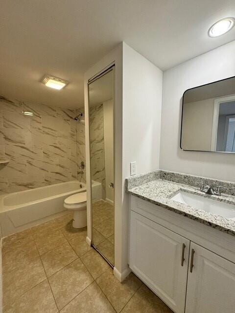 3822 38th Way, West Palm Beach, FL 33407 - bathroom with vanity, tile patterned floors, and shower / washtub combination