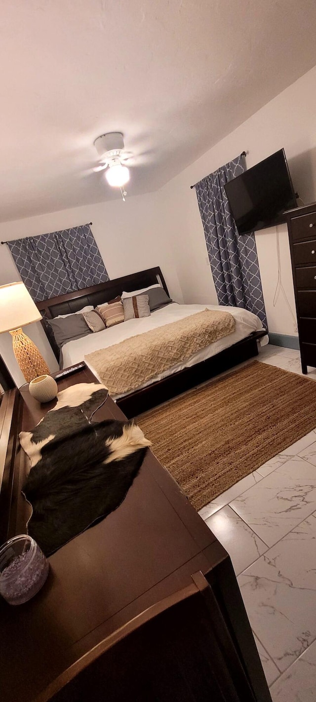 104 NE 5th St, Fort Lauderdale, FL 33301 - bedroom with marble look tile flooring