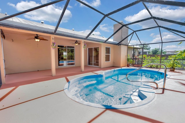 1070 SW Jennifer Ter, Port Saint Lucie, FL 34953 - outdoor pool with ceiling fan and a patio area