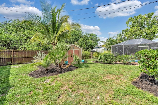 1070 SW Jennifer Ter, Port Saint Lucie, FL 34953 - fenced backyard with a shed and a lanai