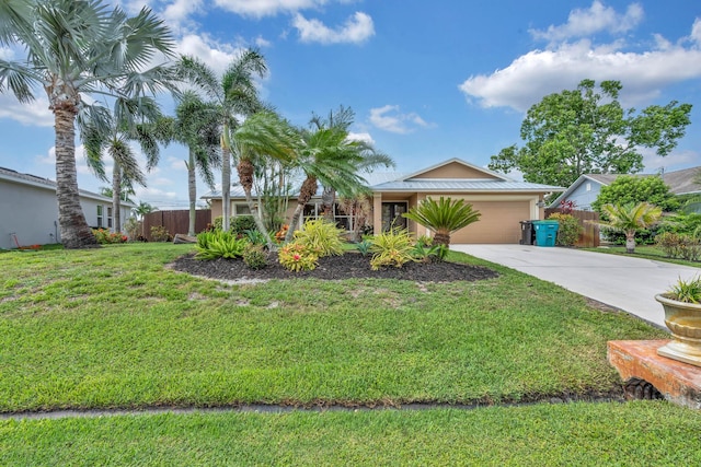 1070 SW Jennifer Ter, Port Saint Lucie, FL 34953 - ranch-style house with driveway, a garage, and a metal roof