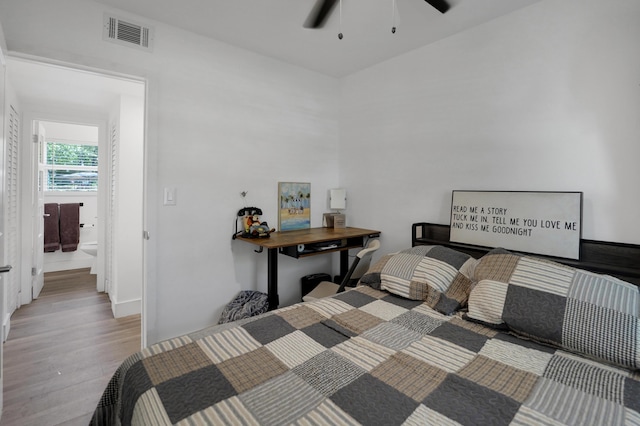 2626 Garfield St, Hollywood, FL 33020 - bedroom featuring light wood finished floors and a ceiling fan