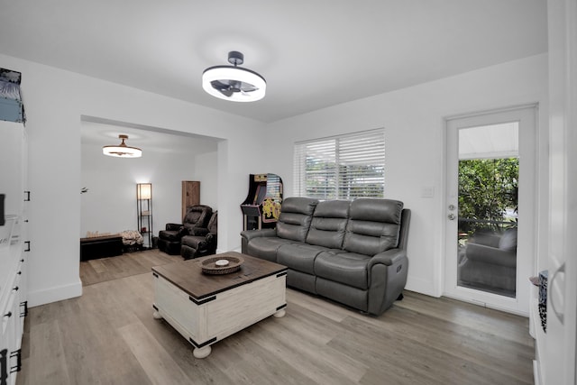 2626 Garfield St, Hollywood, FL 33020 - living room with light wood finished floors and baseboards