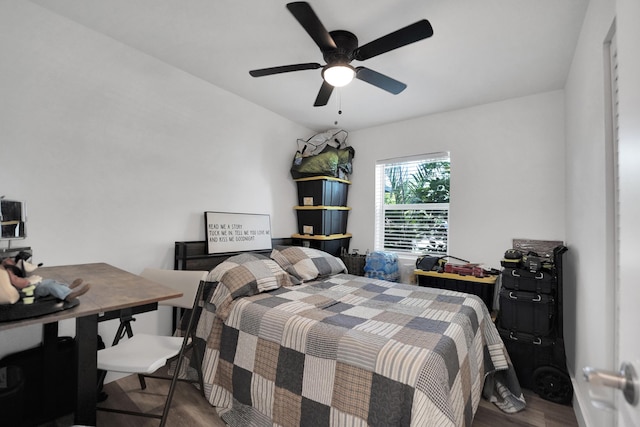 2626 Garfield St, Hollywood, FL 33020 - bedroom featuring wood finished floors and a ceiling fan