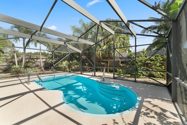 1107 SE Cambridge Dr, Port Saint Lucie, FL 34952 - outdoor pool with a patio and a lanai
