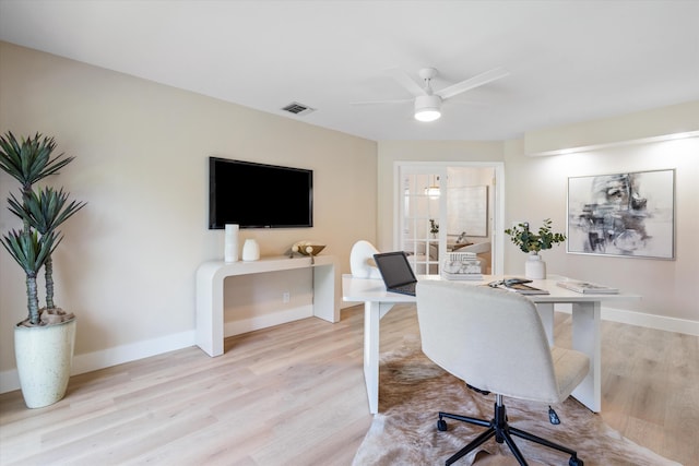 401 Vision Ct, Palm Beach Gardens, FL 33418 - office featuring light wood-style flooring and a ceiling fan