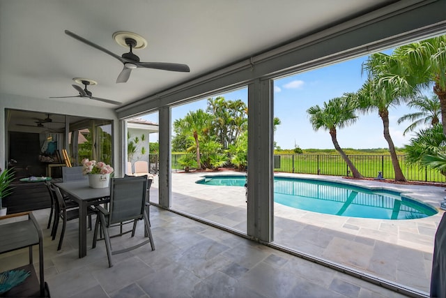 31 Dunbar Rd, Palm Beach Gardens, FL 33418 - view of swimming pool featuring ceiling fan