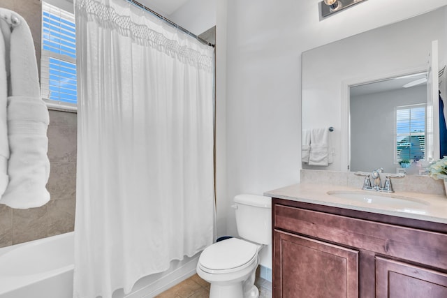 6458 SW Key Deer Ln, Palm City, FL 34990 - full bath featuring vanity, shower / bath combo, and tile patterned flooring