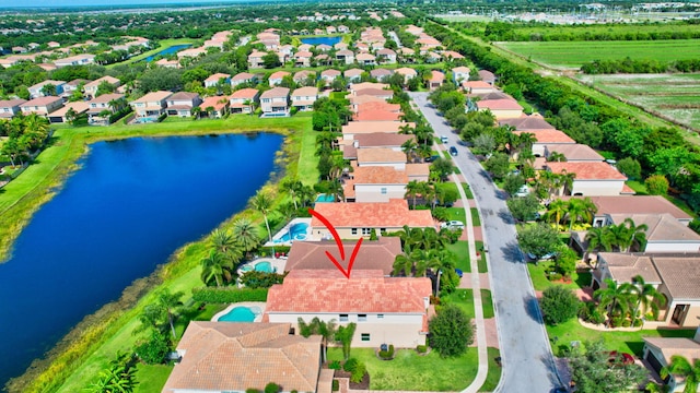 8110 Brigamar Isles Ave, Boynton Beach, FL 33473 - aerial perspective of suburban area with a nearby body of water