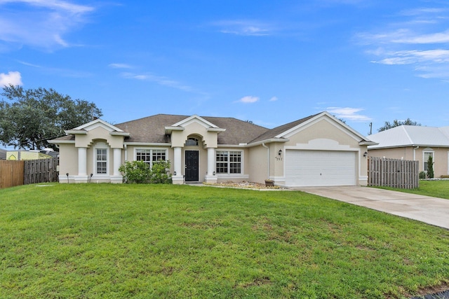 397 SW Jeanne Ave, Port Saint Lucie, FL 34953 - ranch-style house with a garage, concrete driveway, stucco siding, and roof with shingles