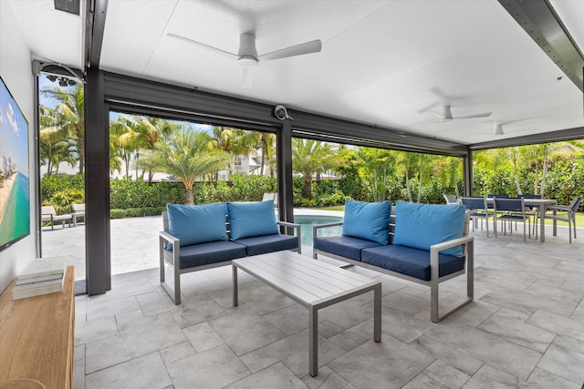 910 SW 21st St, Boca Raton, FL 33486 - view of patio / terrace featuring a ceiling fan, outdoor lounge area, and outdoor dining area