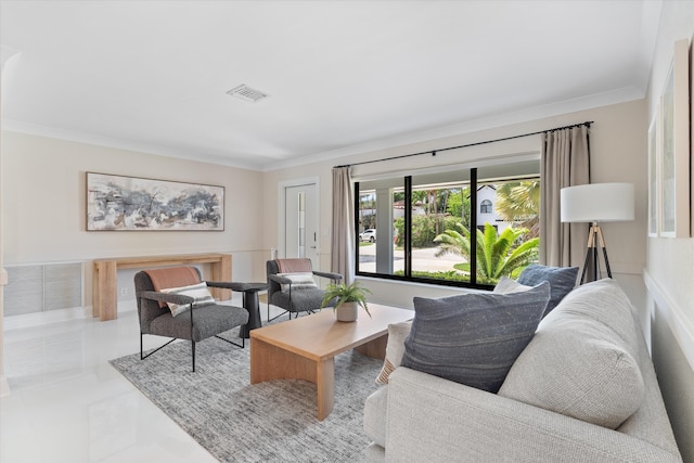 910 SW 21st St, Boca Raton, FL 33486 - living room featuring ornamental molding