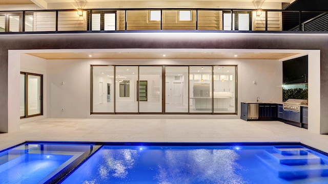 811 Chukker Rd, Delray Beach, FL 33483 - view of pool featuring grilling area and a pool with connected hot tub