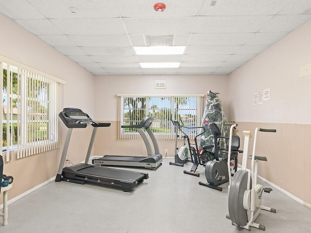 1706 Lakefront Blvd Unit D, Fort Pierce, FL 34982 - exercise area featuring a drop ceiling and plenty of natural light