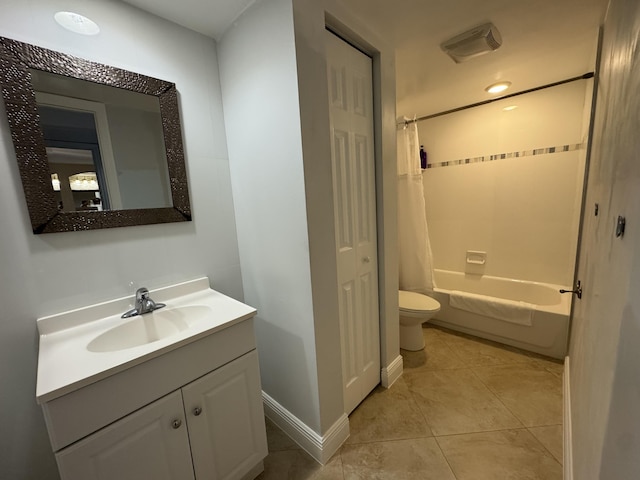 674 Springdale Cir, Palm Springs, FL 33461 - full bath featuring vanity, shower / bathtub combination with curtain, and tile patterned flooring