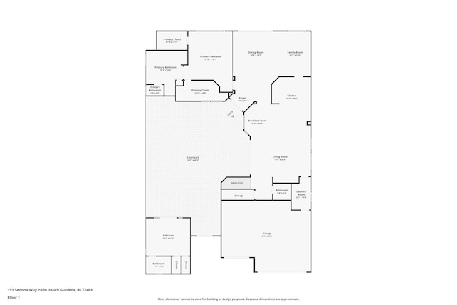 191 Sedona Way, Palm Beach Gardens, FL 33418 - view of floor plan / room layout
