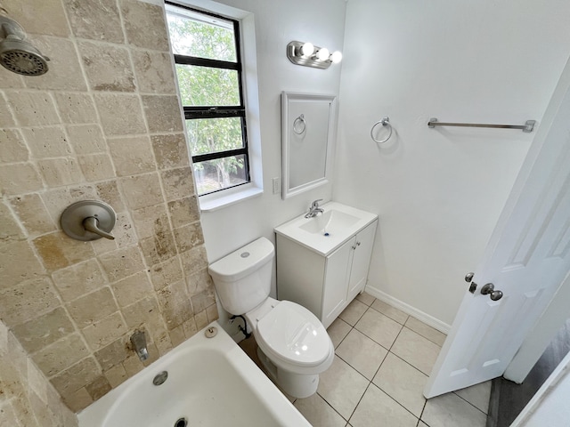 5163 Marion Pl, West Palm Beach, FL 33407 - full bath featuring vanity, tile patterned flooring, and tub / shower combination