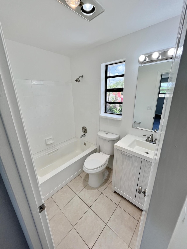 5163 Marion Pl, West Palm Beach, FL 33407 - bathroom with vanity, bathtub / shower combination, and tile patterned floors