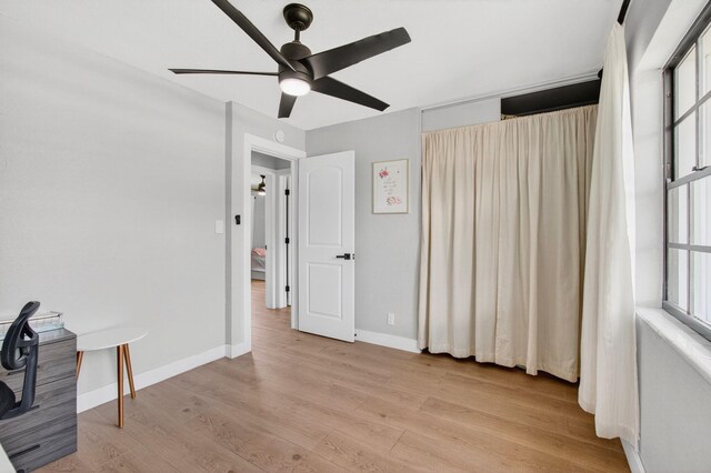 826 Cochran Dr, Lake Worth Beach, FL 33461 - unfurnished office with a ceiling fan and light wood finished floors