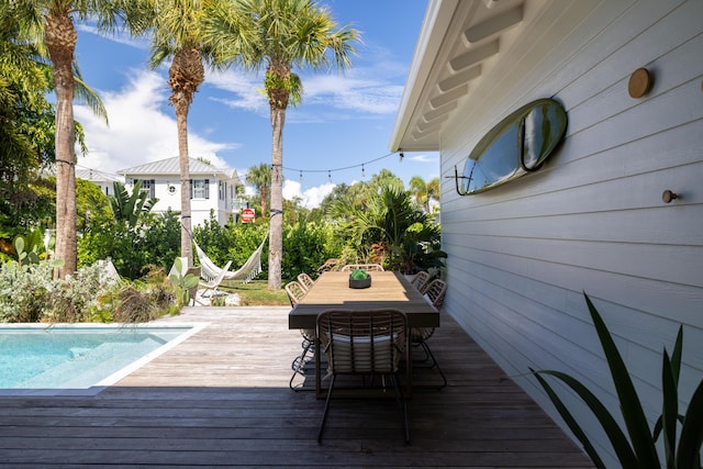 3245 Wymberly Dr, Jupiter, FL 33458 - deck featuring outdoor dining area and an outdoor pool