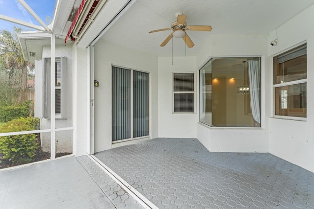 918 SW Blue Stem Way, Stuart, FL 34997 - unfurnished sunroom with a ceiling fan