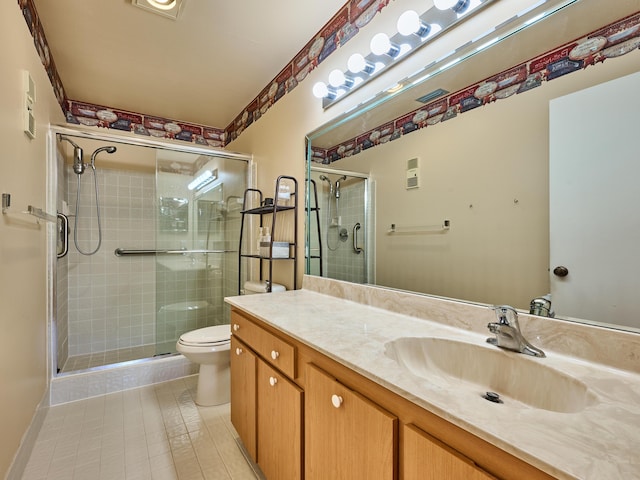 10828 Lake Palm Ln Unit 202, Boynton Beach, FL 33437 - full bath with a stall shower, vanity, and tile patterned floors