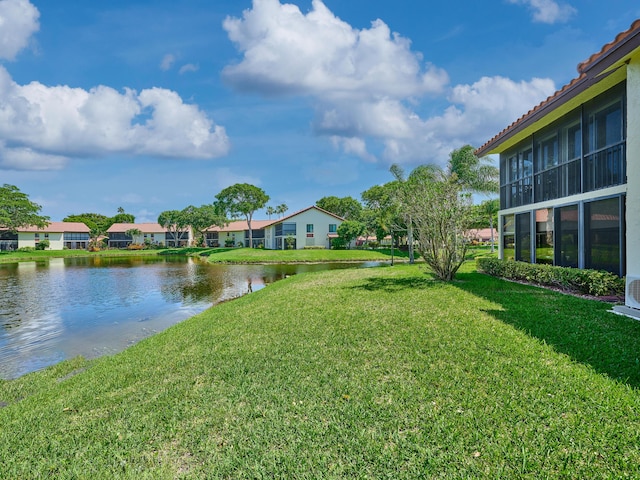 10828 Lake Palm Ln Unit 202, Boynton Beach, FL 33437 - view of grassy yard featuring a water view and a residential view