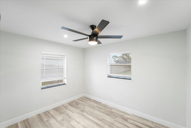 673 NE Horizon Ln, Port Saint Lucie, FL 34983 - unfurnished room with light wood finished floors, a ceiling fan, and recessed lighting