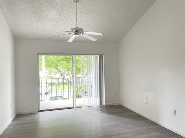 7832 Sonoma Springs Cir Unit 203, Lake Worth, FL 33463 - spare room with a textured ceiling, wood finished floors, and ceiling fan