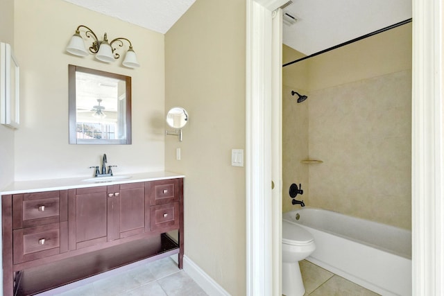 1669 SE N Blackwell Dr, Port Saint Lucie, FL 34952 - bathroom with tile patterned floors, vanity, and shower / tub combination