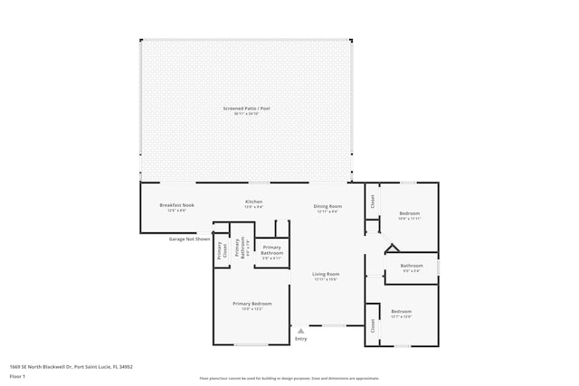 1669 SE N Blackwell Dr, Port Saint Lucie, FL 34952 - view of home floor plan