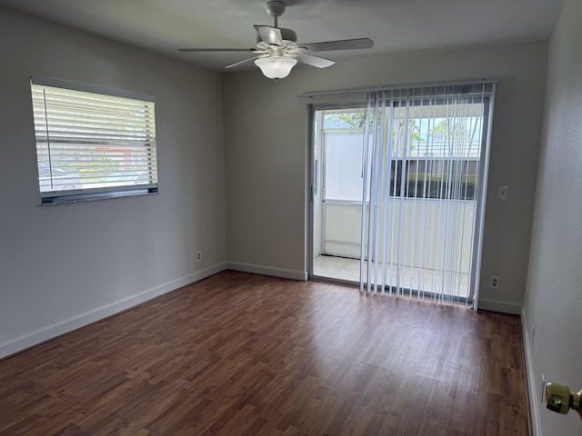 64 Waterford C, Delray Beach, FL 33446 - spare room with ceiling fan and wood finished floors