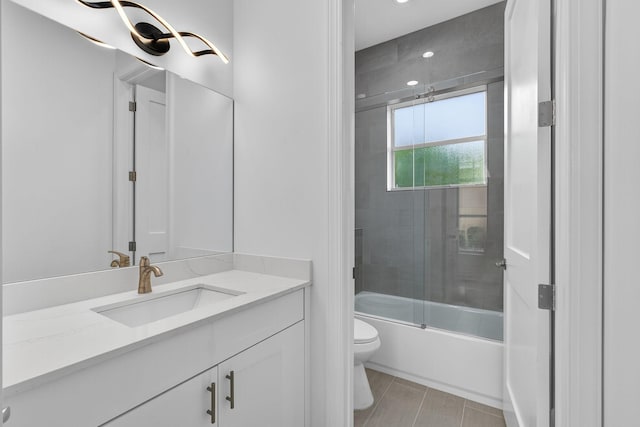 8873 Via Brilliante, Wellington, FL 33411 - full bath featuring vanity, shower / bath combination with glass door, and recessed lighting