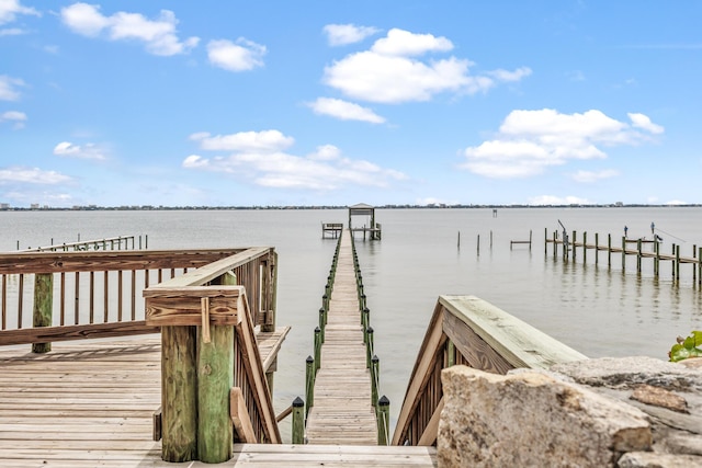 671 Indian River Dr, Melbourne, FL 32935 - dock area featuring a water view
