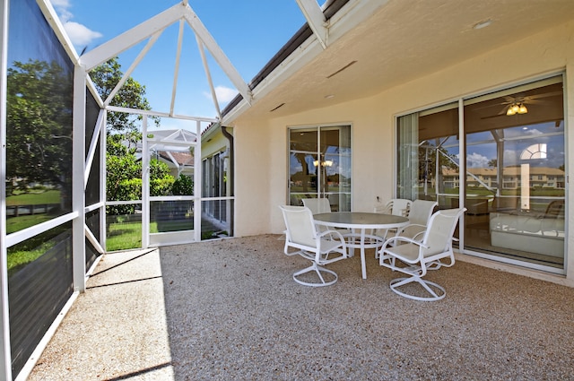 17213 Balboa Point Way, Boca Raton, FL 33487 - sunroom featuring a ceiling fan