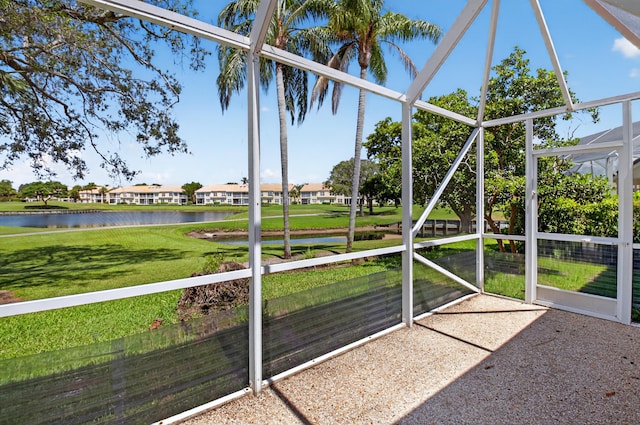 17213 Balboa Point Way, Boca Raton, FL 33487 - unfurnished sunroom with a water view and a residential view